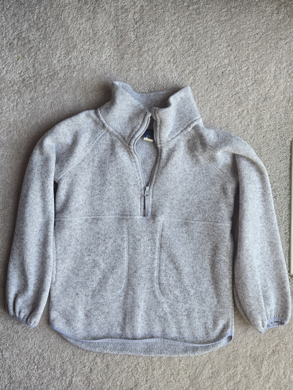 Old Navy Kids Zip-Up Half-Zip Fleece Pullover - Light Gray